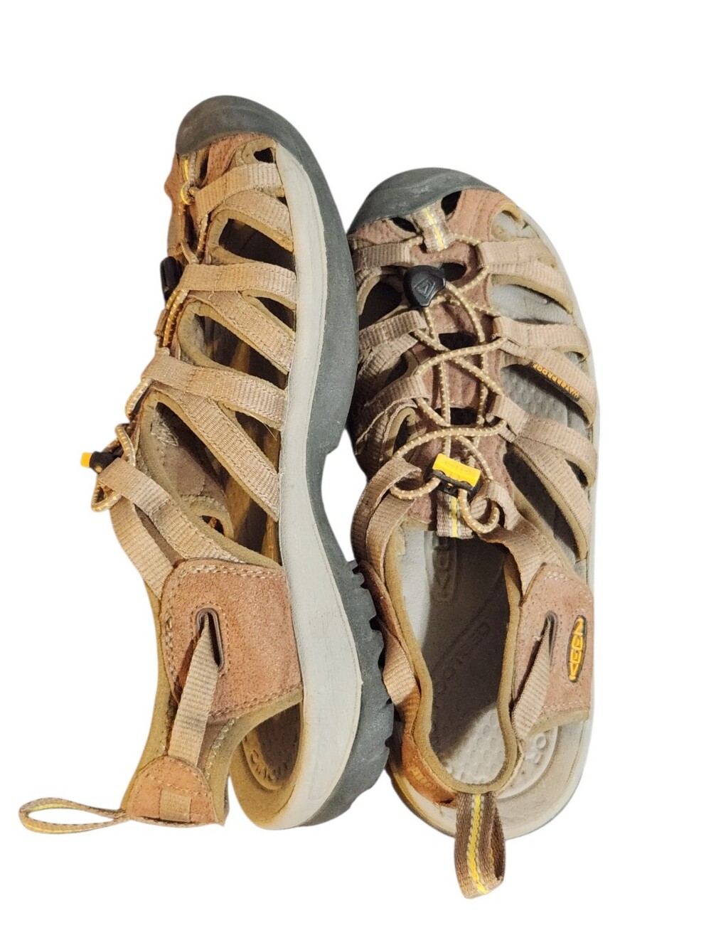 Keen Whisper Sandals Womens 8.5 Brown Tan Waterproof Shoes Strappy - Picture 9 of 10